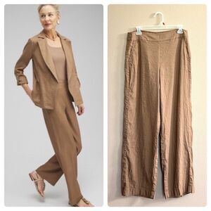 Chico’s Linen Blend Camel Pull On Pants